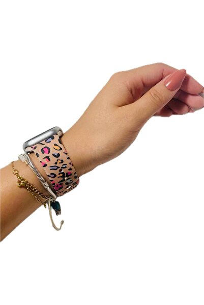 BCNCASE 38-40-41 MM WATCH UYUMLU LEOPAR DESEN SİLİKON KORDON Seri 1/2/3/4/5/6...