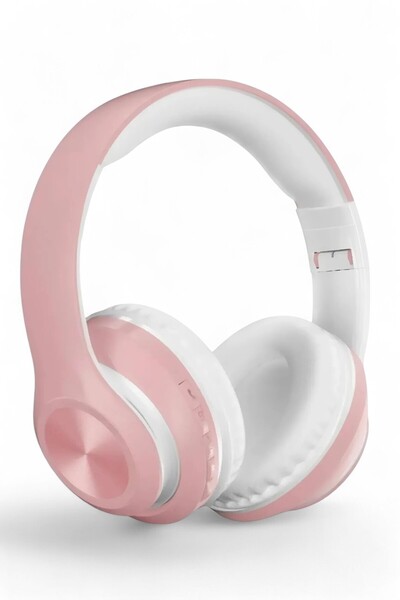 MATEO Pembe P68 Bluetooth Kablosuz Stereo Kulaklık Wireless, Aux Kablolu