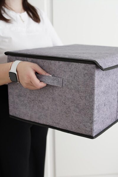 ALAS Maxi Box με τσόχινο καπάκι Γκρι 47x37x24 CM