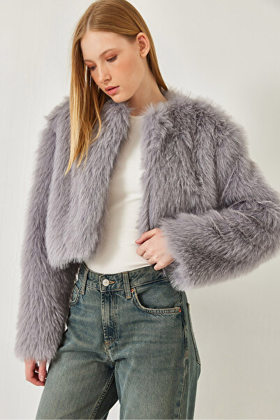 Bianco Lucci Palton căptușit cu blană artificială pentru femei 38119 60251968