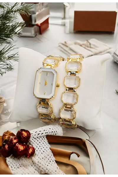 pullmarkt Stone Model Bracelet + Stone Model Wrist Watch - Set