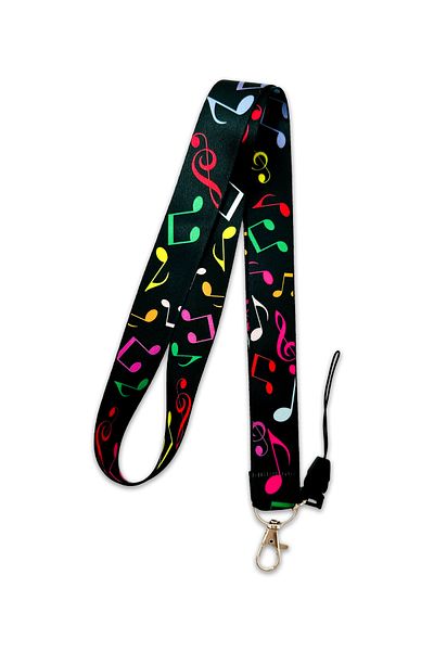 PABALAS Musical Note Pattern Neck Lanyard Strap Name Badge Holder-Phone Strap