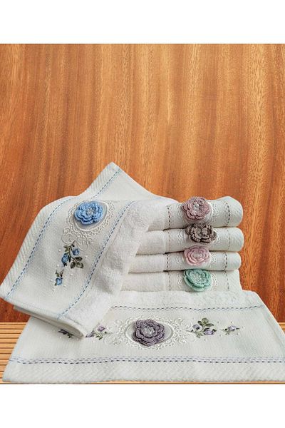 Fiesta Duygu Bamboo Set of 6 Handcrafted Embroidered Kitchen Towels30X50 cm