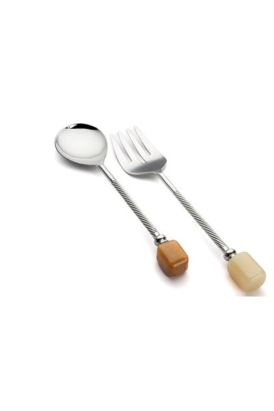 Mikasa Moor Rayn Silver 2-Piece Salad Serving Set