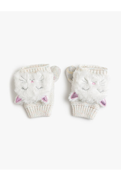Koton Plush Animal Figured Covered Gloves