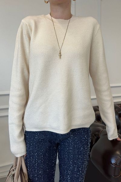 MAGARDE Premium Basic Sweater - Ecru