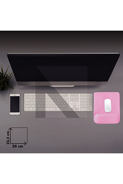 Active Team MP02 - Pembe Dörtgen Bilek Destekli Mouse Pad | Konfor, Kaymaz Taban, Ergonomik, Yumuşak, Ev,ofis
