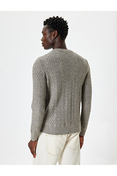 Koton Kt - Crew Neck Long Sleeve Textured Knitwear Sweater