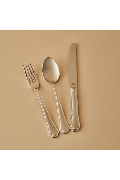 Bella Maison Torino 18 Piece Dinner Fork Spoon Knife Set Silver