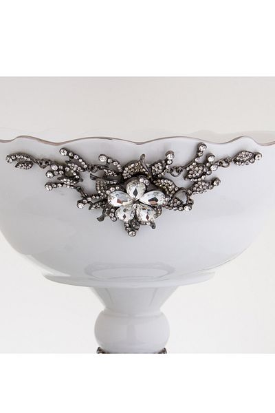 HIC Ceramic serving dish with base black color SIZE 25*20 cm