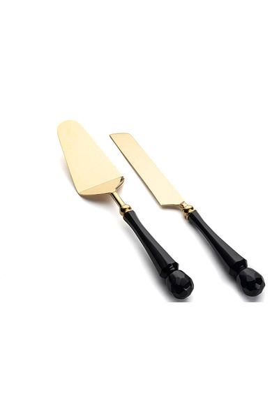 Mikasa Moor Raven Gold 2-Piece Cake Serving Set