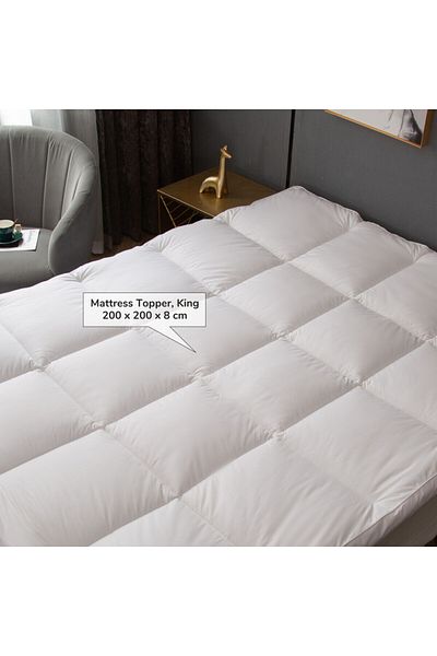 Donetella 120x200x30 14 Cms Cotton Hotel Mattress Topper-1500gsm, Single Size -fitted Style