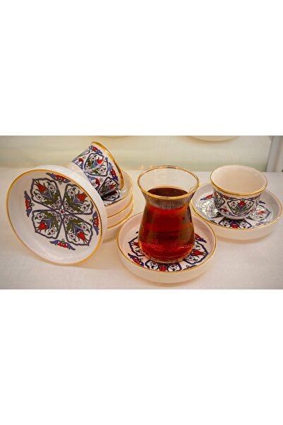 DUKKANI ISTANBUL 18 Piece Mirra Cup Tea Cup Set