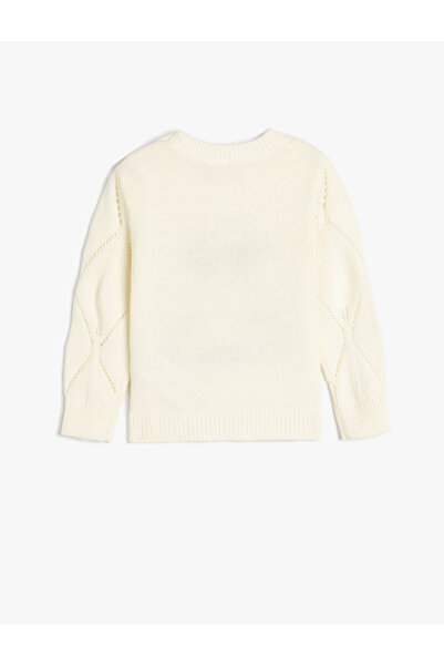 Koton Teddy Bear Print Crew Neck Sweater - Long Sleeve