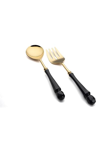 Mikasa Moor Raven Gold 2-Piece Salad Serving Set