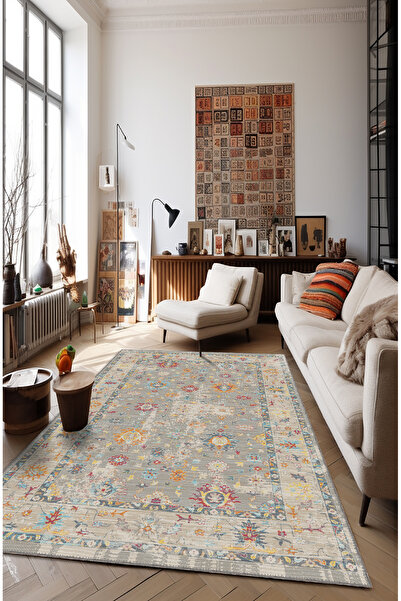 BigArts Home Modern Sanat Serisi Soyut Fırça Darbeli Kaymaz Taban Salon Mutfa...