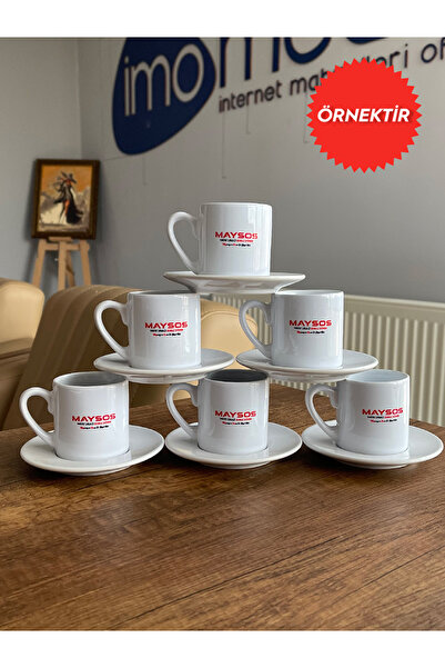 imo mug Firma logolu özel baskılı türk kahvesi fincan takımı 6'lı