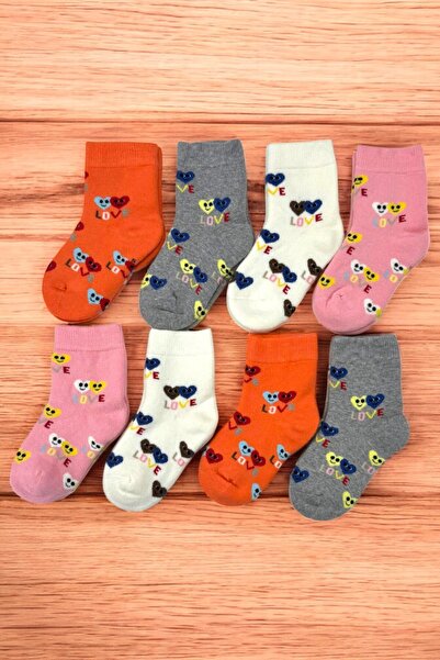 tibo 8 чифта безшевни зимни дебели хавлиени чорапи за момичета с форма на сърце
