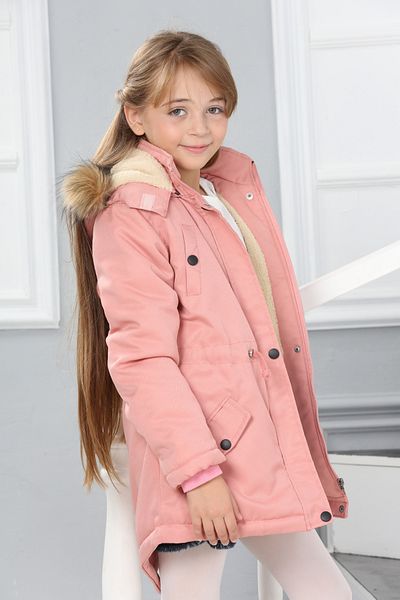 Your Consent Girl's Winter Thick Inner Fleece Long Parka Model Coat