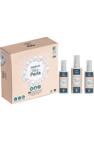 Laperva White Perla, Kit, Cleansing Gel For Whitening, Deep Whitening Face And Neck Mask.