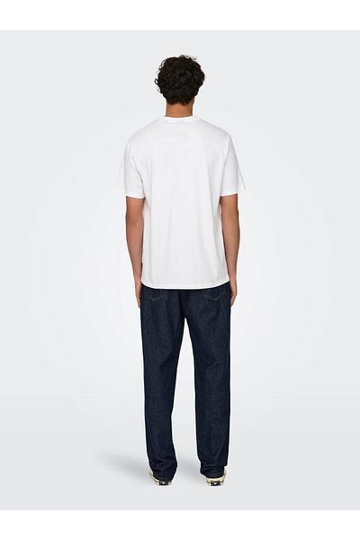 Only & Sons Ανδρικό μπλουζάκι Onslevı Life Reg Text Λευκό 22028147