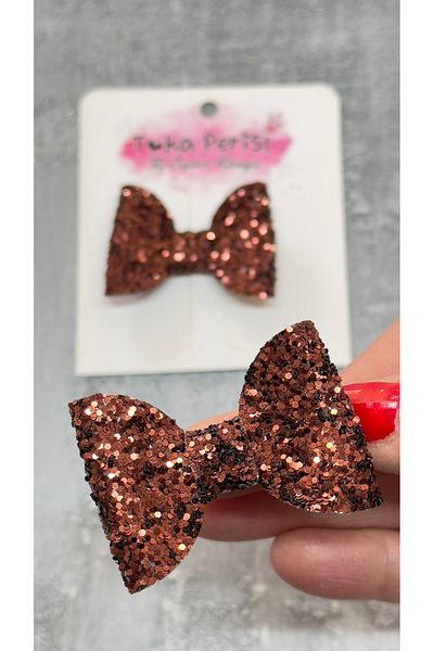 Toka Perisi Turkish Coffee Glittery Mini Bow Buckle Fairy Clip Buckle