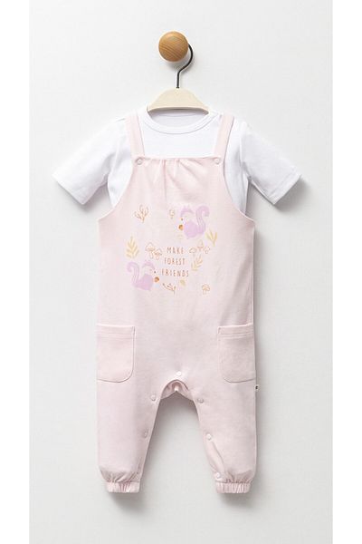 Moi Noi Pink Baby Girl Salopeci - 100% Cotton