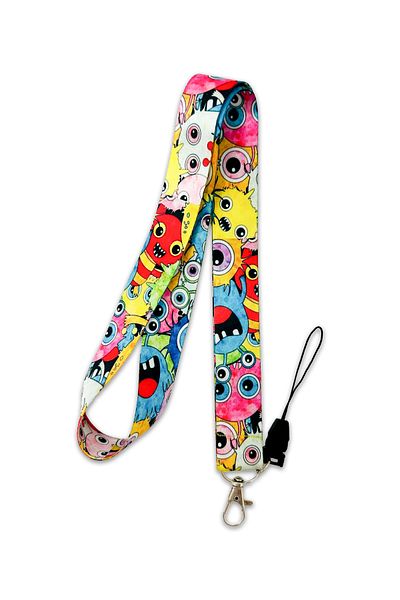 PABALAS Cute Monsters Pattern Neck Lanyard Strap Name Badge Holder-Phone Strap