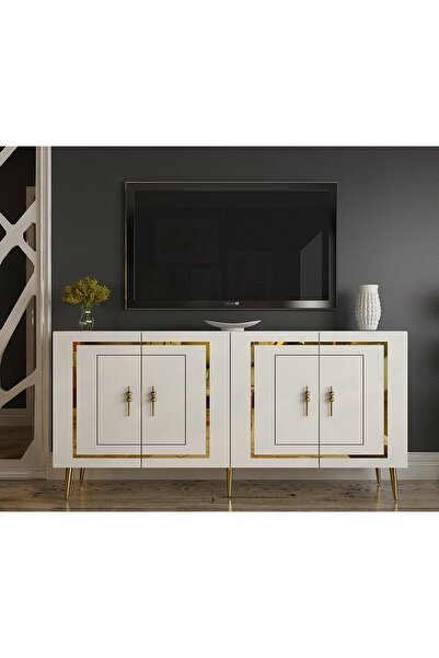 DEMONTE DECOR Pierodd (KB150) Konsol Beyaz-altın