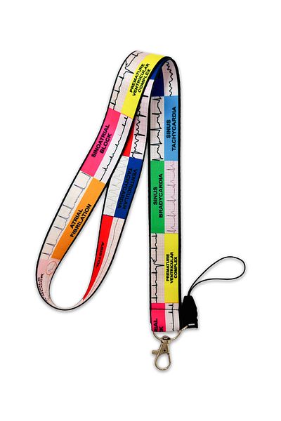 PABALAS Cardiology Heart Graphic Cardiologist Patterned Neck Lanyard Strap Name Badge Holder-Phone Strap
