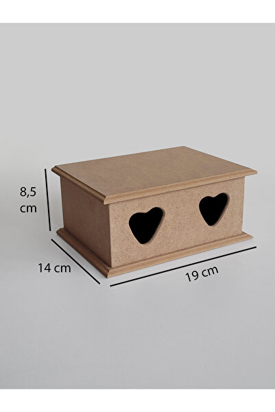 AN'GE Ahşap, Ham Mdf, Boyanabilir 2 Bölmeli Çay Kutusu, Poşet Çaylık