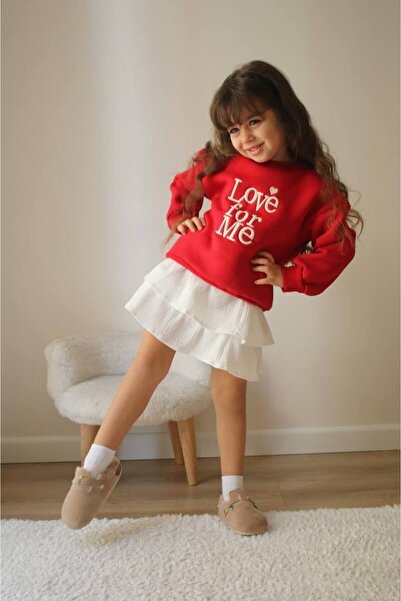 Yalçınoğlu Kids Minik Modacılara Özel Şık Sweatshirt & Etek I Kız Çocuk Bayramlık Takım I Kız Çocuk Giyim