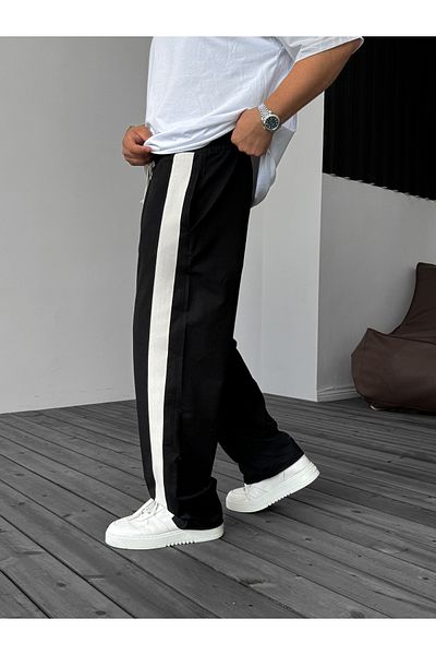 BYBASICMAN Black Wicker Stripe Pipe Leg Sweatpants Jj-065