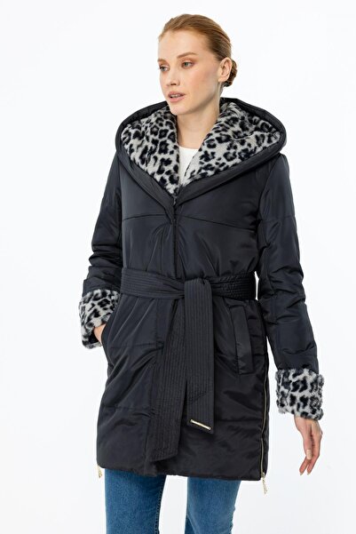 Ekol 7567 EKOL KOL VE YAKA KISMI LEOPARLI ŞİŞME KABAN