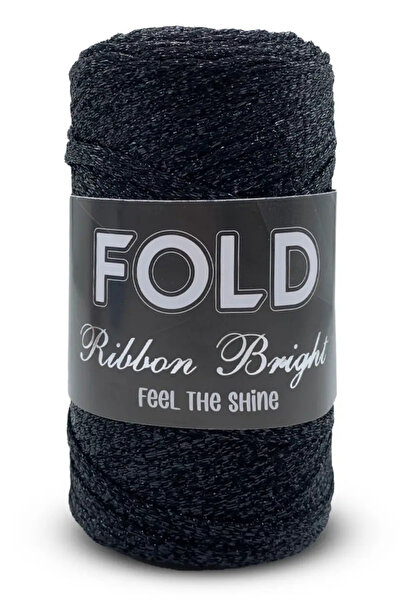 FOLD ريبون برايت بلاك - لمّاع خيط حياكة من الشريط بنسبة 100% من السيم الفاخر