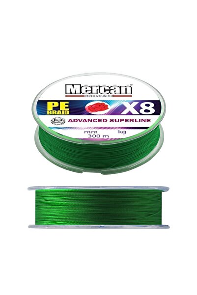 MERCAN MİSİNA Mercan Pe Örgü Platinum 8x Ip 300 M Yeşil Misina