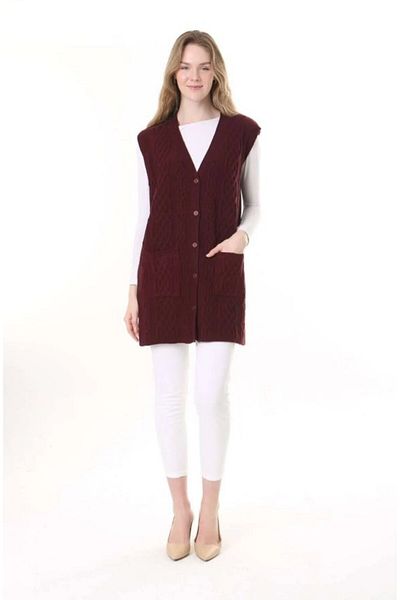 Fresh&Moda Women's Wool Winter Mother Long Knitwear Vest