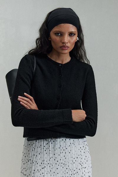 Suud Collection Black Jenny Buttoned Cardigan