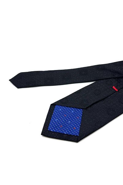 Kravatkolik Gottolengo Style Black Self Pattern Italian Silk Tie Hrk1908