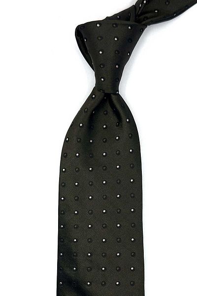Kravatkolik Ossolaro Style Green Polka Dot Pattern Italian Silk Tie Hr1916