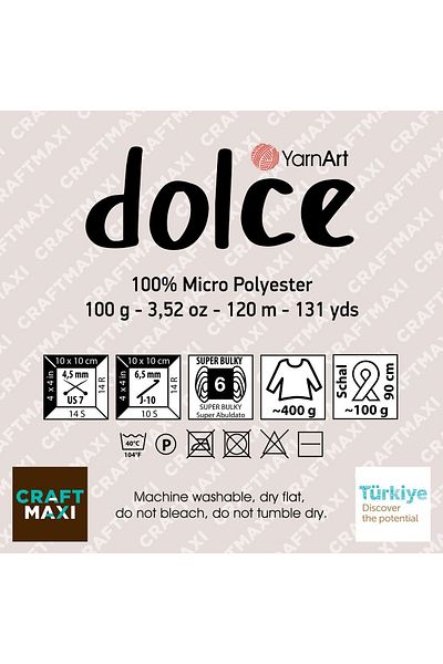 Yarnart Dolce - Βελούδινο Χειροποίητο Νήμα Λευκό-741