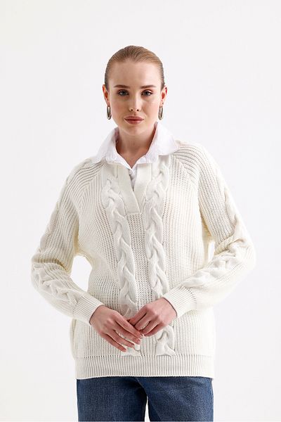 ikomteks Guler cămașă Tricotaj Pulover