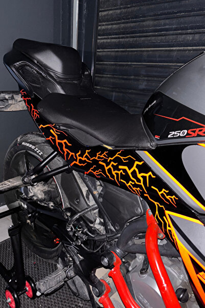 Banxtre Motor ve Kask için Reflektörlü Kırmızı Yıldırım Şimşek Sticker Seti (...