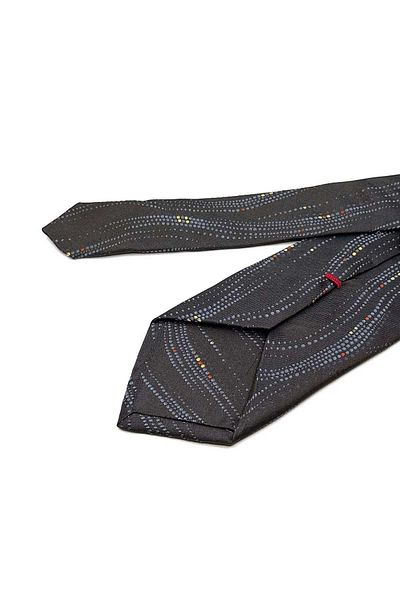 Kravatkolik Baricella Style Smoked Motif Pattern Italian Silk Tie Ik1715