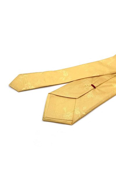 Kravatkolik Poggetto Style Yellow Motif Pattern Italian Silk Tie Hrk1722