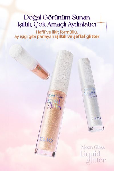 CLIO Clio Moon Glass Liquid Glitter - Luminous and Clear, Sweet Cloud (02 Moon Flare)