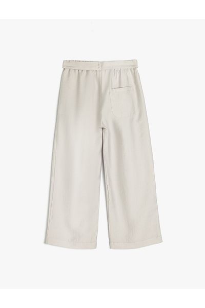 Koton Pleat Detailed Trousers with Lace-Up Waist Pockets