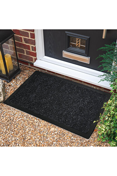 aden home Dekoratif Nem Alıcı Toz Alıcı Siyah Balkon Iç Dış Kapı Önü Paspası