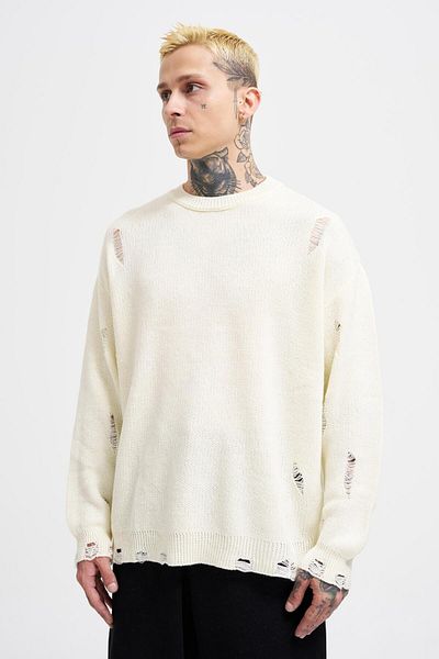 Machinist Men's Ecru Basic Sweater