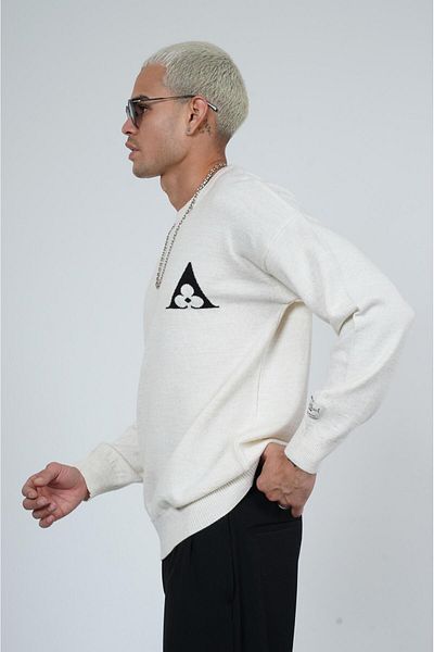 king brich Πλεκτό πουλόβερ με λαιμόκοψη Oversize